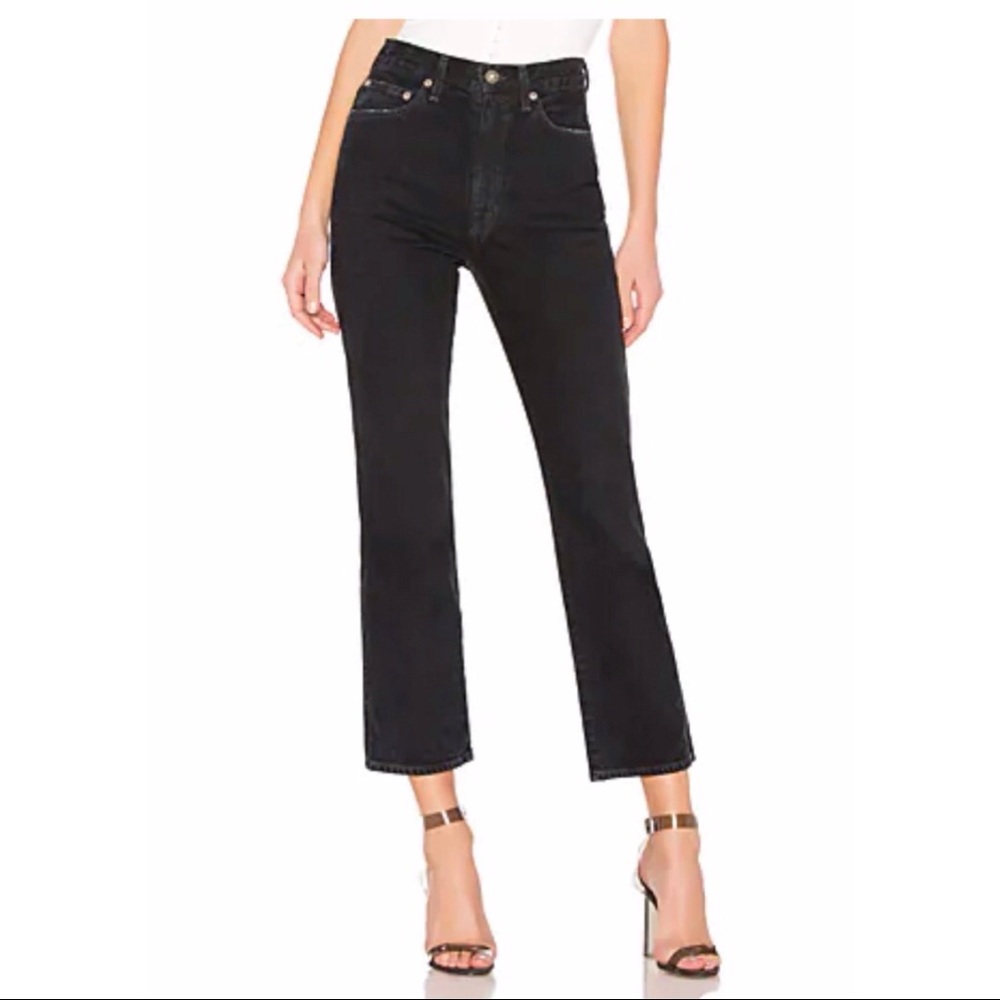 Agolde Pinch Waist High Rise Kick Jeans in Pepper